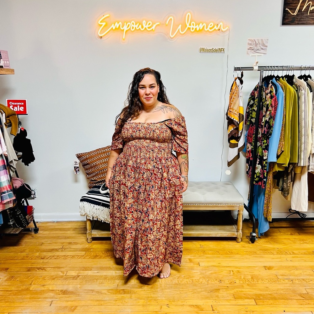 MATA TRADERS | Teddy Midi Dress Ruby Floral